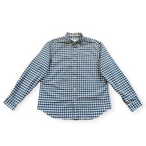 🔃Old Navy Blue Slim Fit Checkered Plaid Long Sleeve Button Down Dress Shirt